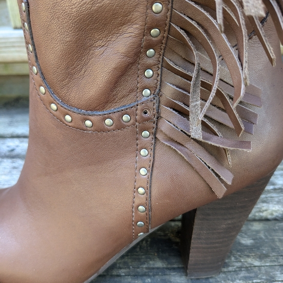 Nicole Ageless Over The Knee Leather Fringe Pointed Toe Boots Size 8.5 - Picture 12 of 12